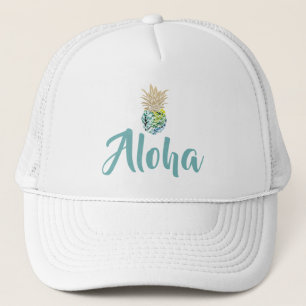 Aloha Tropische Waterverf Pineappel Trucker Hat Pet