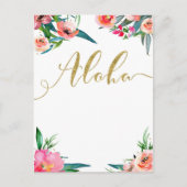 Aloha Tropische Zomer Bloemige Moderne Bewaar de D Aankondigingskaart (Voorkant)