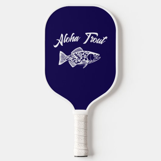 Aloha Trout-Blue Hawaiian Pickleball Paddle (Voorkant)
