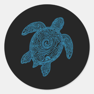 Aloha Turtle Hawaii Tribal Hawaïaans Maori Zon Zee Ronde Sticker