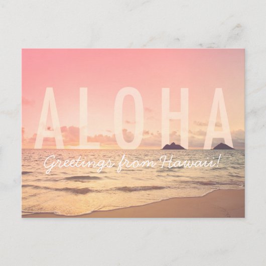 Aloha uit het Briefkaart Hawaï (Voorkant)