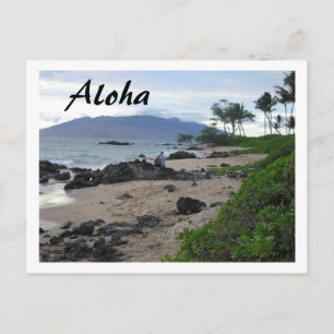 "ALOHA UIT MAUI" BEACH SCENE BRIEFKAART