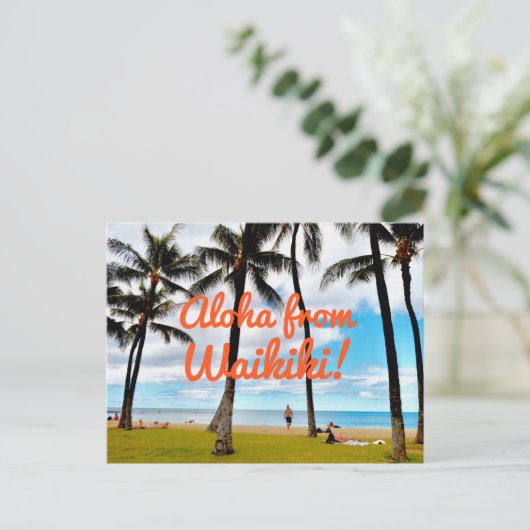Aloha uit Waikiki Briefkaart (Staand voorkant)