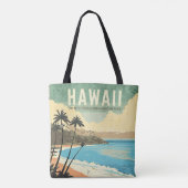 Aloha van Hawaï Vintage Reizen Draagtas (Achterkant)