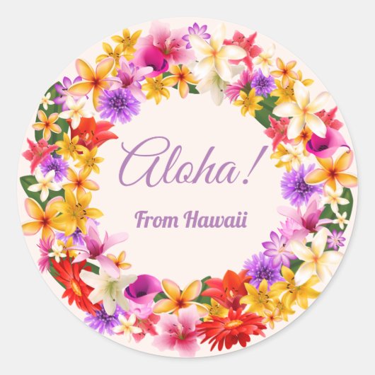 Aloha! Vanuit Hawaï Ronde Sticker (Voorkant)