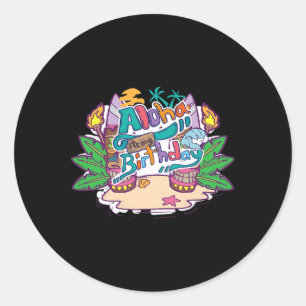 Aloha Verjaardag Hawaii Hawaiaanse Vakantie  Ronde Sticker