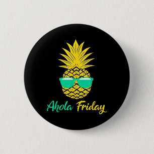 Aloha Vrijdag Ananas Zomer Fruit Ananas Ronde Button 5,7 Cm
