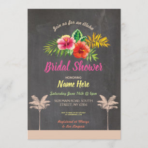 Aloha Vrijgezellenfeest Tropische Chalk Invite Kaart