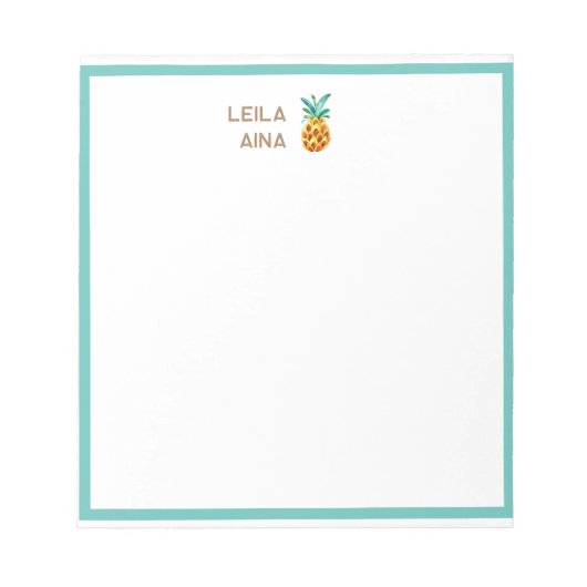 Aloha Waterverf Ananas Notitieblok (Voorkant)