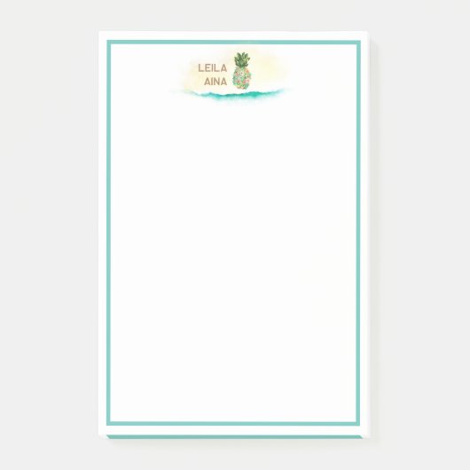 Aloha Waterverf Pineapple Island Post-it® Notes (Voorkant)