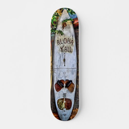 Aloha Y'ALL Skateboard tropical (Devant)