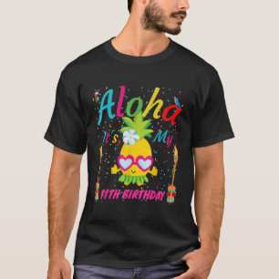 Aloha zijn mijn 11e verjaardag Hawaii meisjes zonn T-shirt