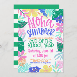 Aloha Zomer Einde van het schooljaar Feest Kaart