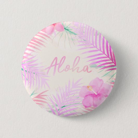 Aloha zomer ronde button 5,7 cm (Voorkant)