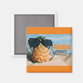 Aloha Zomer - Vierkante magneet (Voorkant / Achterkant)