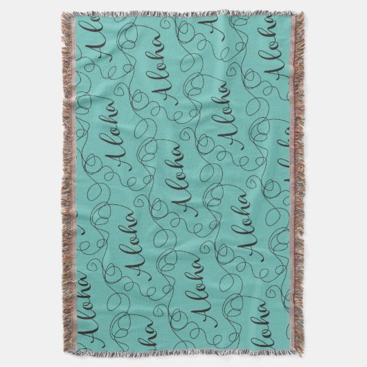 ALOHA zwart naadloos patroon met LIJNEN Deken (Voorkant Verticaal)