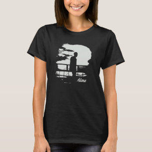 ALONE Aesthetische Vibe Retro Chill Nostalgie T-shirt