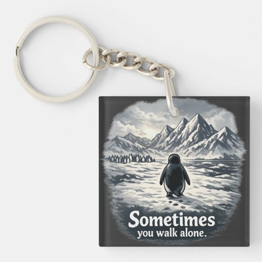 Alone Penguin on Icy Horizon Sleutelhanger (voorkant)