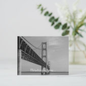 Along Mackinac Bridge Grayscale Briefkaart (Staand voorkant)