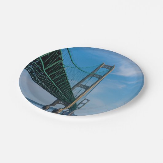 Along Mackinac Bridge Papieren Bordje (Gekanteld)