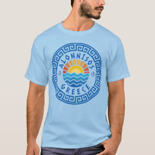 Alonnisos Eiland, Griekenland - Lichtblauw Heren T-shirt