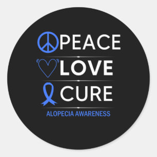 Alopecia Areata Bewustzijn Vrede Liefde Genees Haa Ronde Sticker