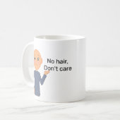 Alopecia Awareness, Bald, No Hair Don't Care Koffiemok (Voorkant links)