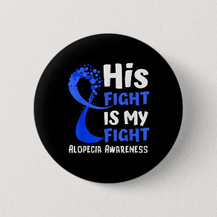 Alopecia Awareness Blue Ribbon Hope Family Fighter Ronde Button 5,7 Cm