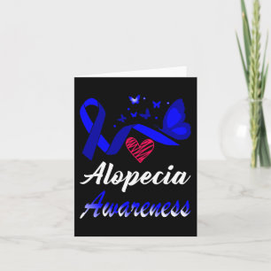 Alopecia Awareness Butterflies Blue Ribbon Support Kaart