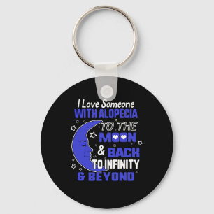 Alopecia Awareness Dark Blue Ribbon Hair Loss Supe Sleutelhanger