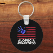 Alopecia Awareness Haaruitval Warrior Coping Survi Sleutelhanger (Voorkant)