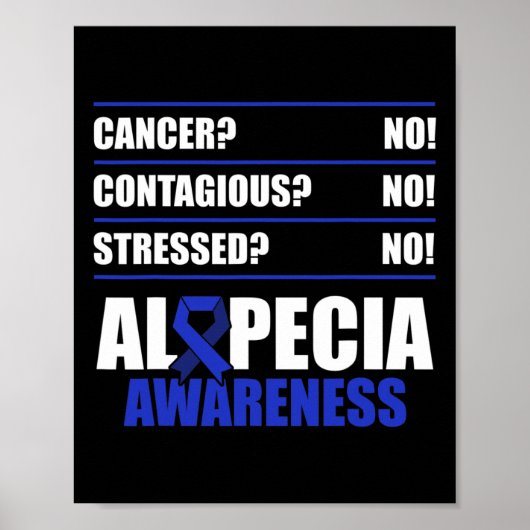 Alopecia Awareness Hair Loss Warrior Fighting Surv Poster (Voorkant)