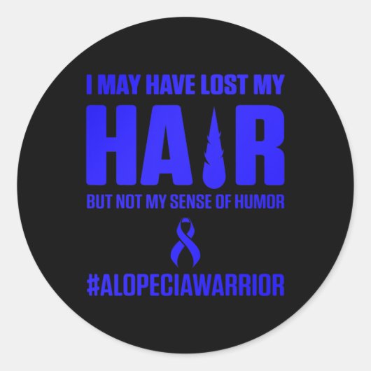 Alopecia Awareness Hair Loss Warrior Survivor Ronde Sticker (Voorkant)