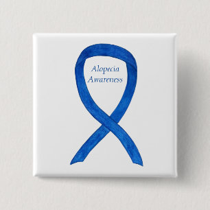 Alopecia Awareness Ribbon Custom Art Pin Vierkante Button 5,1 Cm