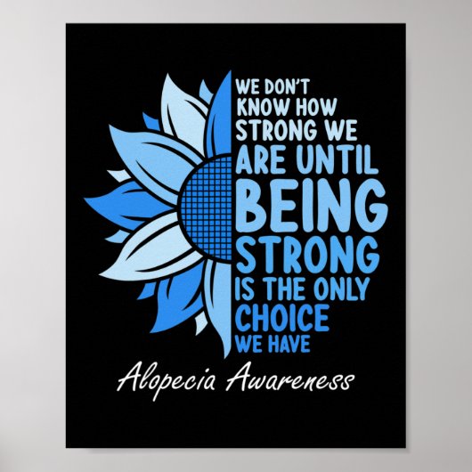 Alopecia Awareness Sunflower I Draag Blue Ribbon S Poster (Voorkant)