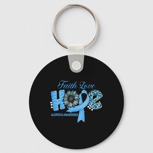 Alopecia AwarenessHope Lint Zonnebloem Sleutelhanger (Voorkant)