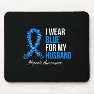 Alopecia Bewustzijn Ik Draag blauw voor mijn man B Muismat