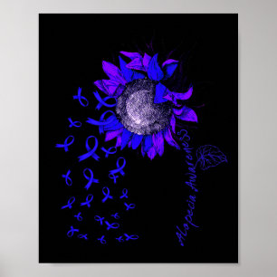 ALOPECIA Bewustzijn Zonnebloem Blauw Lint Poster