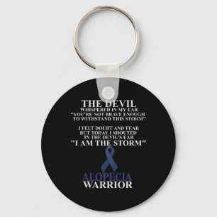 Alopecia Lint Warrior Disease Awareness Faith Sleutelhanger