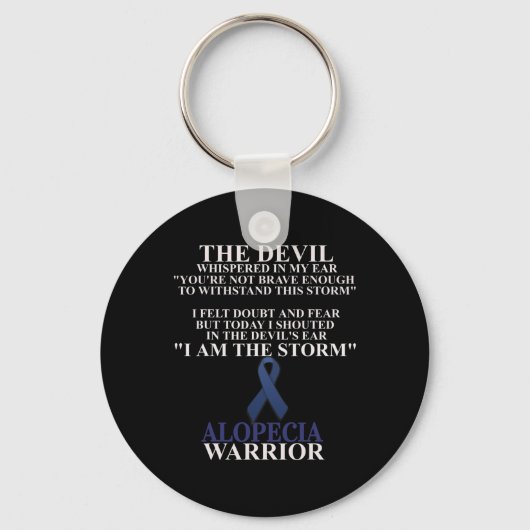 Alopecia Lint Warrior Disease Awareness Faith Sleutelhanger (Voorkant)