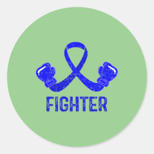 Alopecia Warrior Messy Bun Blue Ribbon Alopecia Aw Ronde Sticker