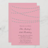 Alors Chic Pearls Invitation d'anniversaire (rose) (Devant / Derrière)