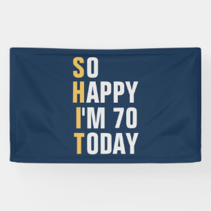Alors heureux d'avoir 70 ans bannière / toile de f