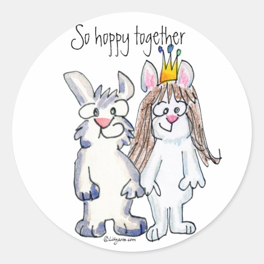 Alors Hoppy Together - Sticker de lapin de dessin (Devant)