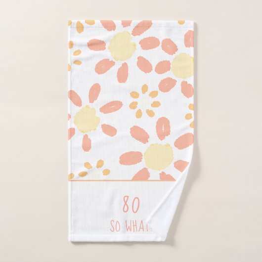 Alors quelle aquarelle Flower Positive 80e anniver (Serviette à main)