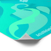 Alotta Axolots rose sur une affiche Turquoise (Coin)