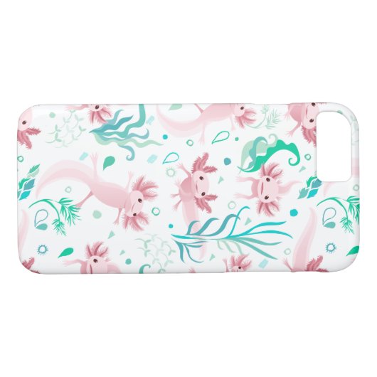 Alotta Roze Axolotls White Hoesje-Mate iPhone Case (Achterkant (Horizontaal))