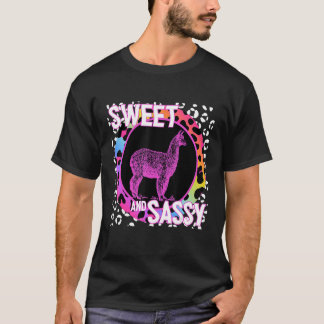 Alpaca 90s Nostalgia Rainbow Leopard Print Tropica T-shirt