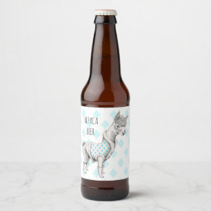 Alpaca Bierflesetiket (4" x 3,5") Bier Etiket