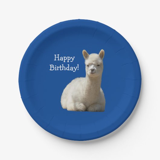 Alpaca Birthday Bord 7-inch papier (Voorkant)